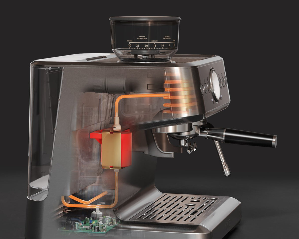 Aspire Core set gennem kabinettet med vandets vej og 5 nummererede dele
